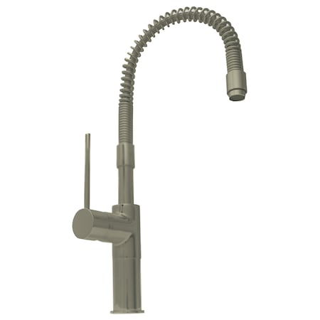 Whitehaus Metrohaus Commercial Sgl Lever Kitchen Faucet W/ Flexible Spout, Nckl WHLX78558-BN